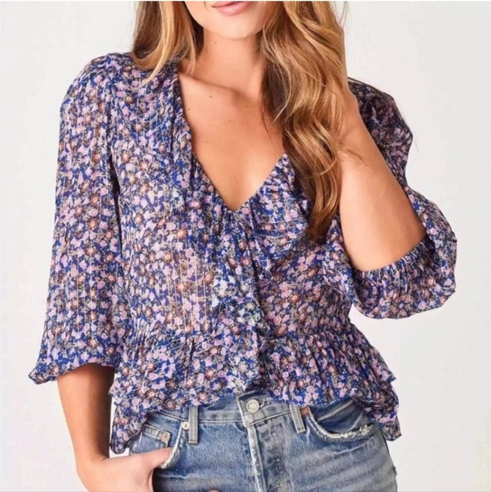 Saylor Johanna Chiffon Floral Blouse